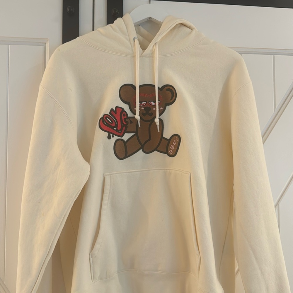 OBEY Embroidered Mellow Teddy Hoodie Sweatshirt. Size Large